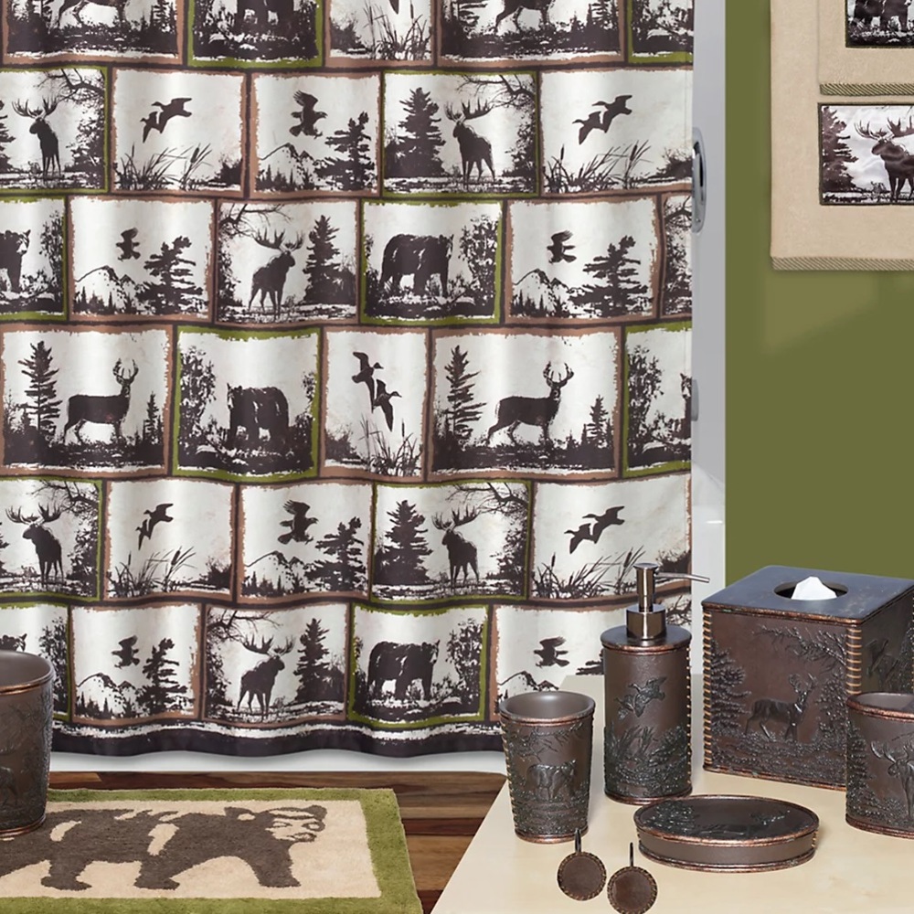 Rustic Montage | Fabric shower curtain